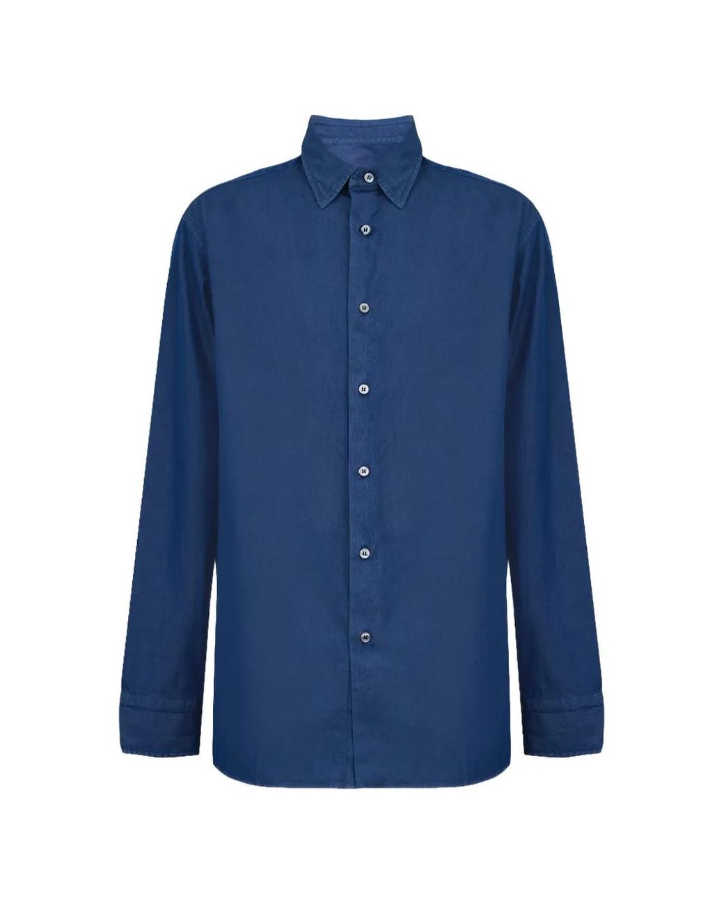 Brioni Blue Regular Fit Cotton Shirt for men