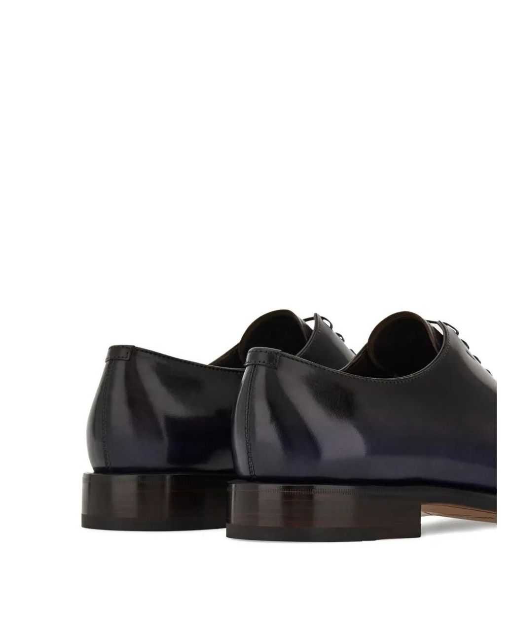 Ferragamo Black Tramezza Plain Toe Oxford Shoes for men