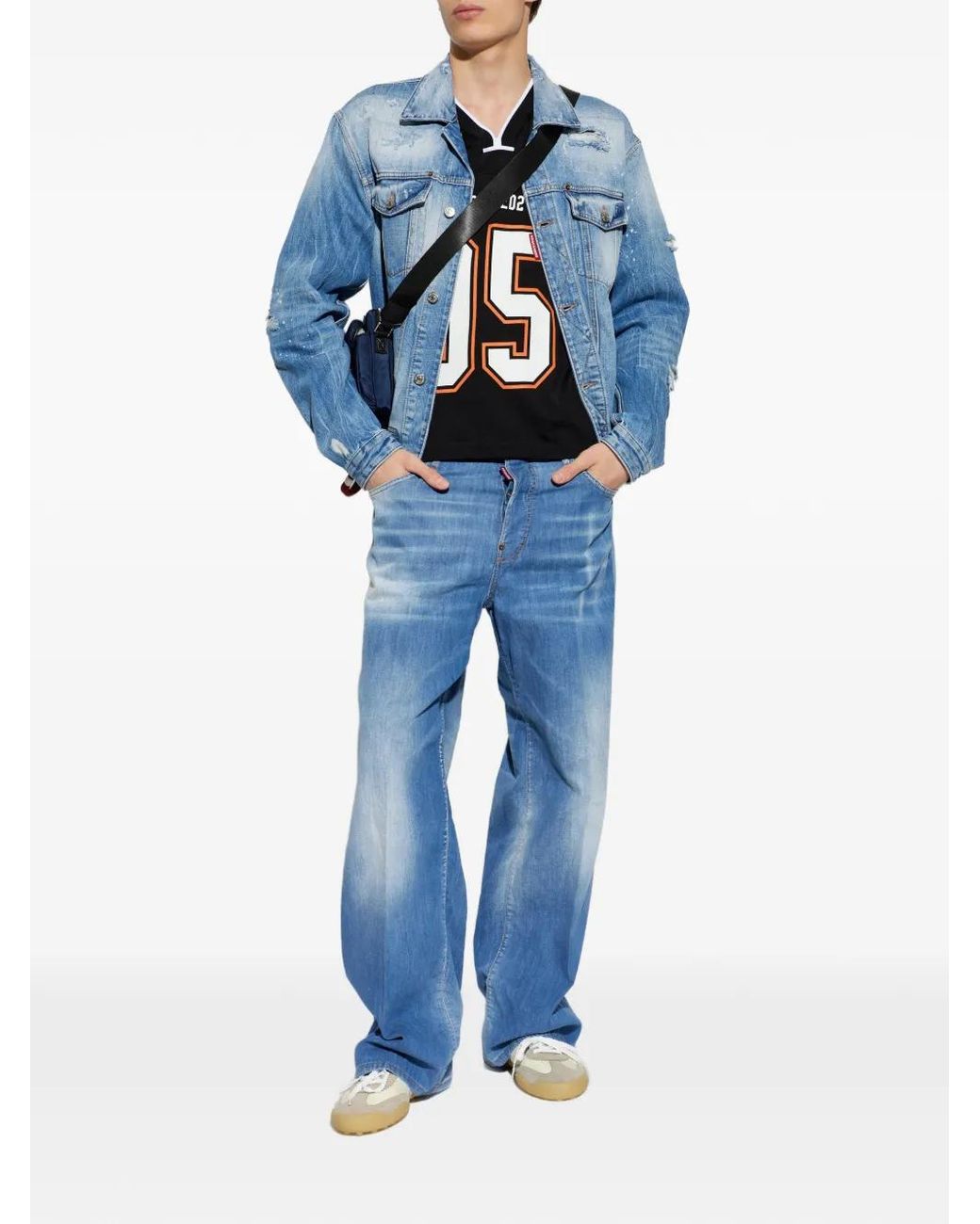 DSquared² Blue Faded-Effect Jeans for men