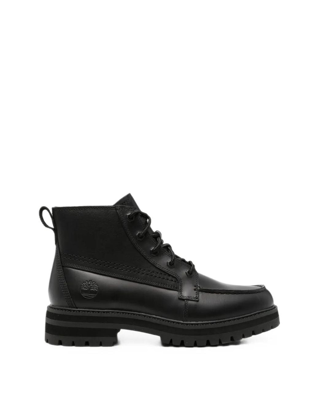 Timberland Black Moc-Toe Lace-Up Boots for men