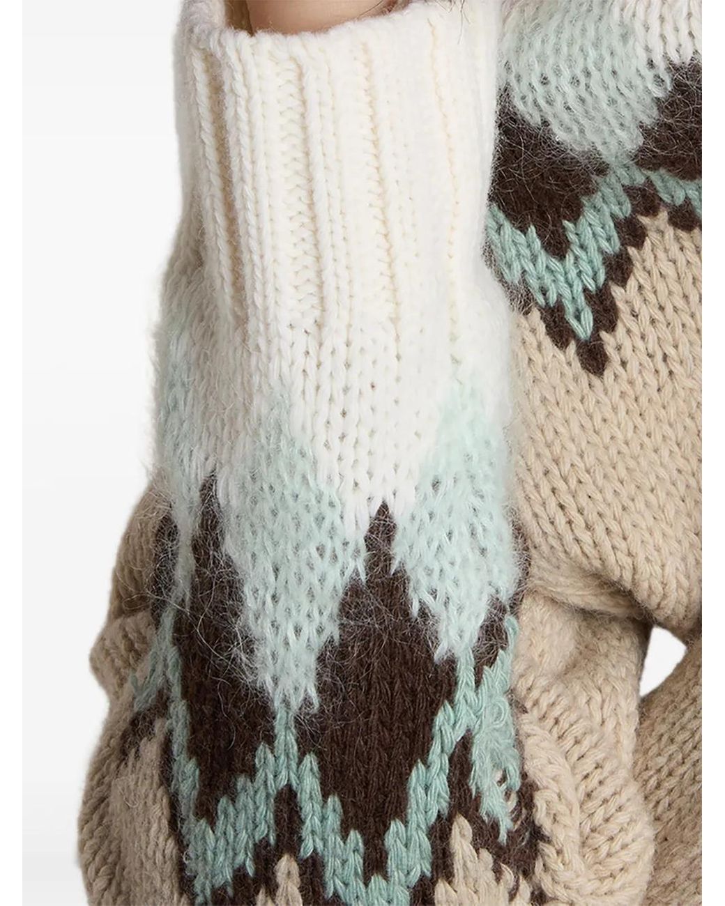 Woolrich Natural Fair Isle Pattern Turtleneck Sweater