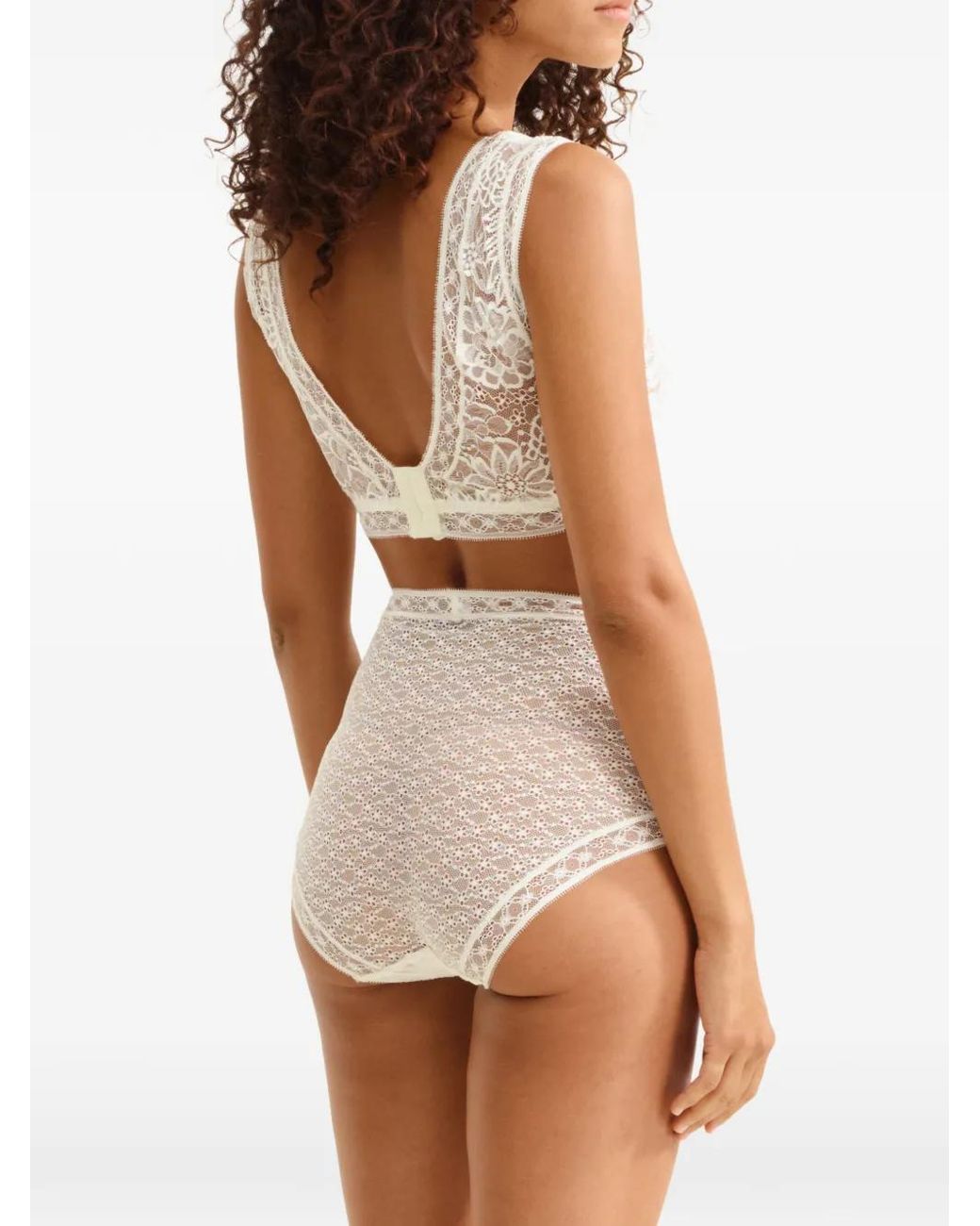 Eres White Volute High-Waisted Lace Briefs