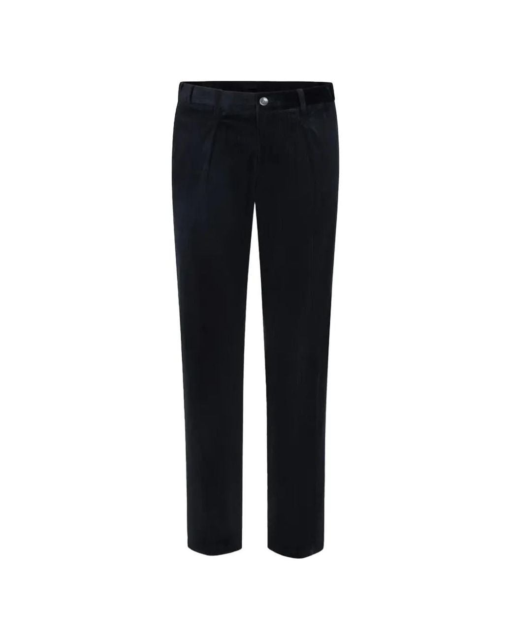 Profuomo Blue Corduroy Pleated Trousers for men