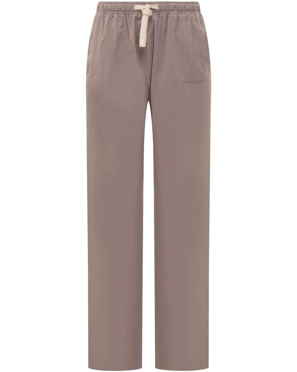 Palm Angels Brown Travel Trousers With Logo for men