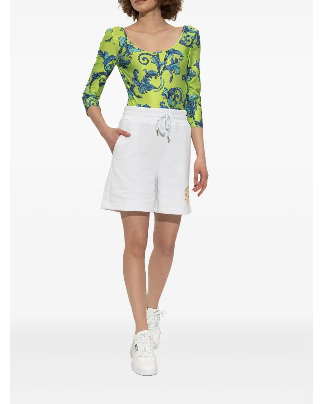 Versace Jeans Couture White Logo-Patch Sneakers