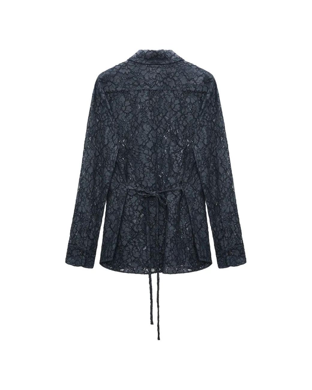 Dorothee Schumacher Blue Powerful Guipure-Lace Shirt