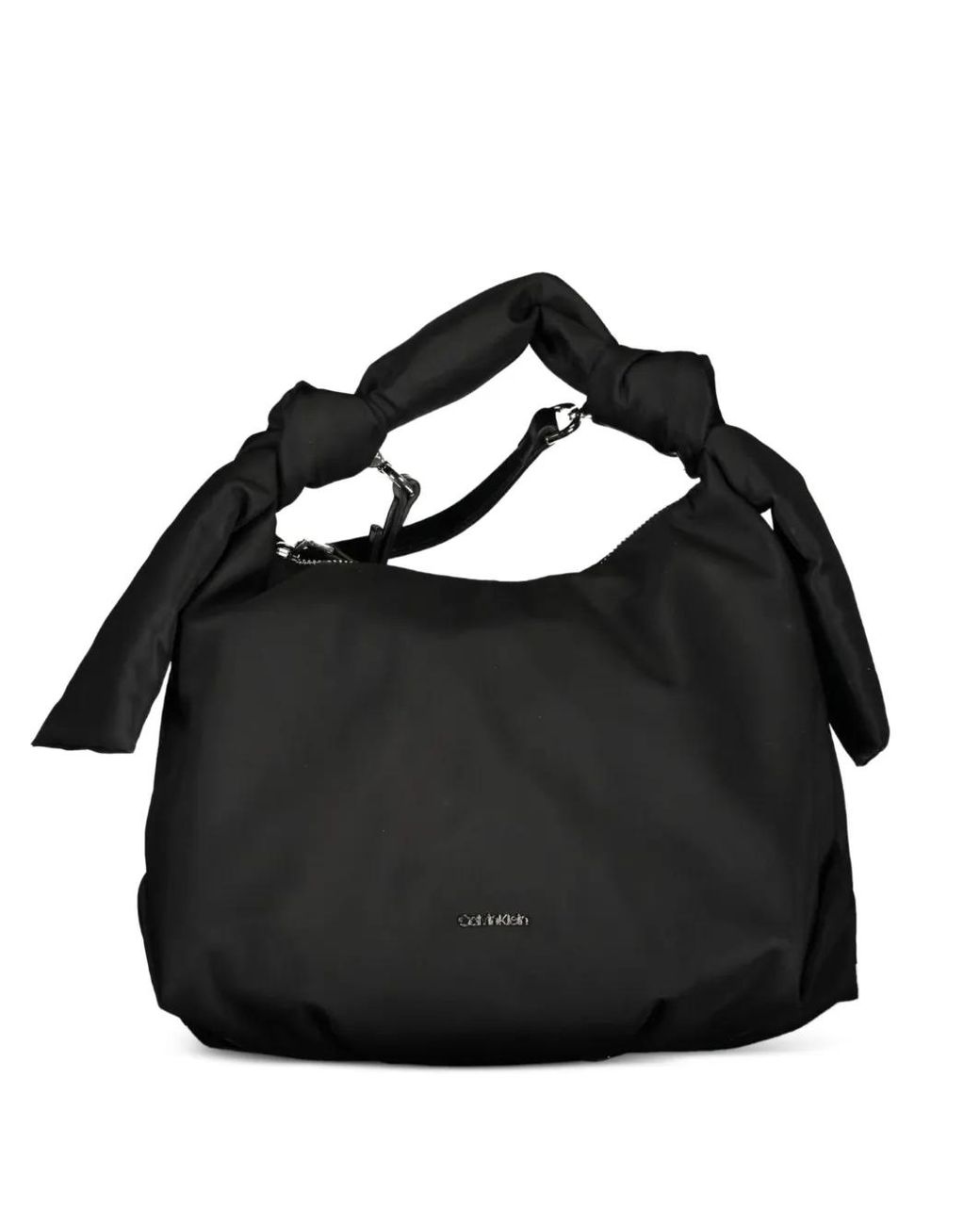 Calvin Klein Black Knotted Top-Handle Tote Bag