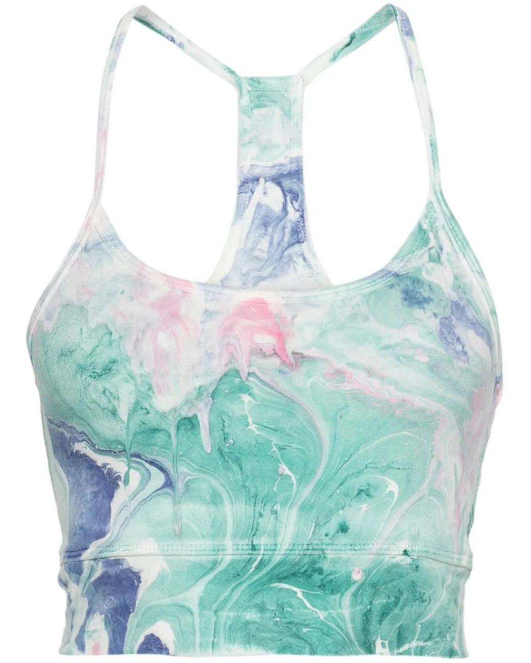 Electric and Rose Blue Mia Marbled-Pattern Sports Bra