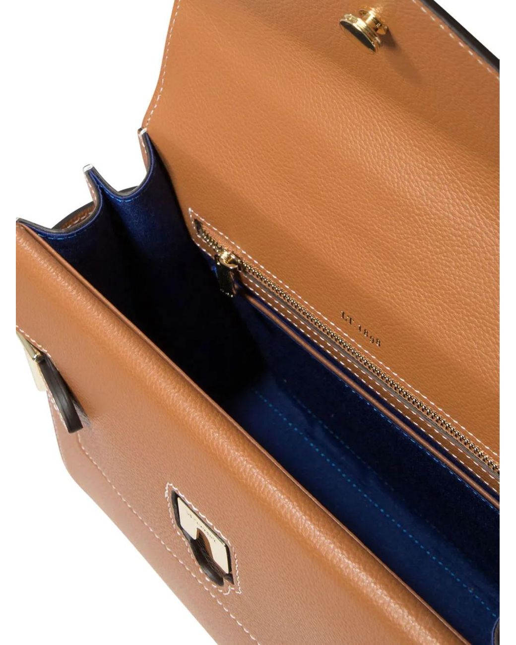 Le Tanneur Emily ダブルフラップ ハンドバッグ M ブラウン | Lyst