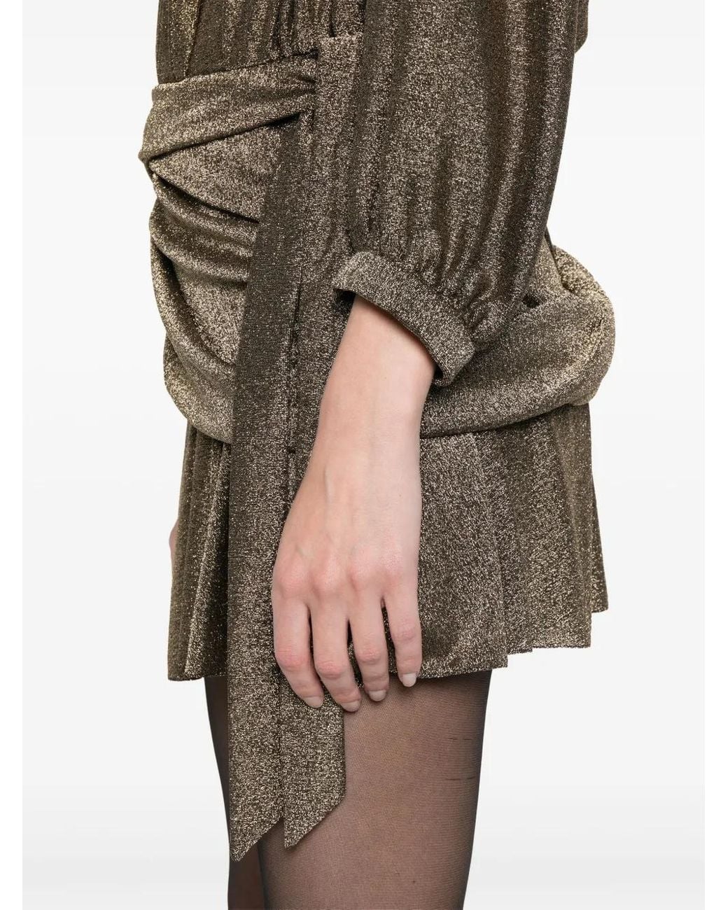 Balenciaga Gray Robe Courte Pailletée À Design Drapé