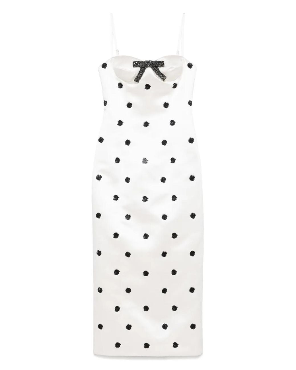 Markgong White Polka Dot-Print Dress