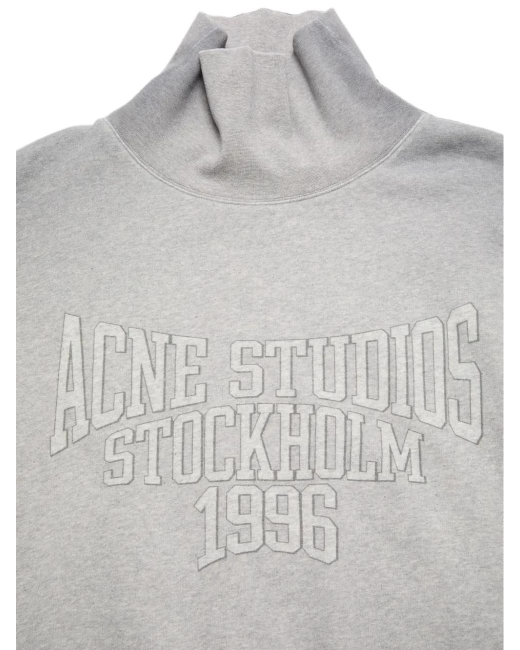 Acne Gray Fleece Sweatshirt With Logo