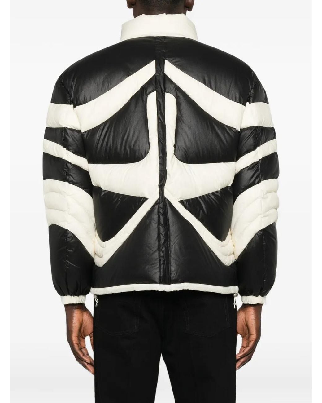 THUG CLUB Black Quilted Panelled Padded Jacket for men