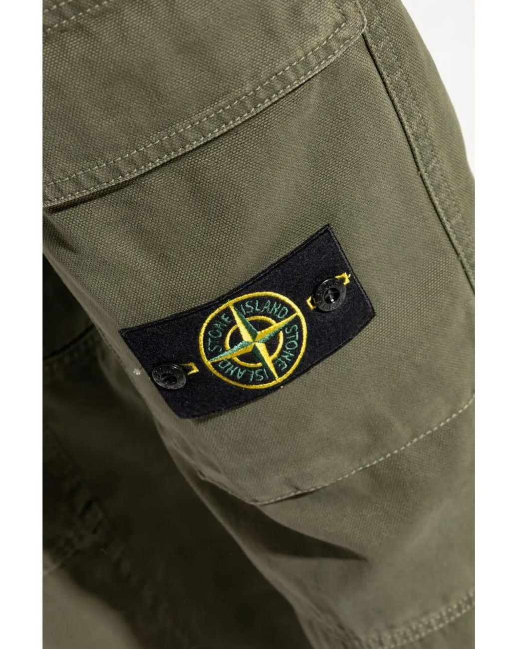 Stone Island Green Cotton Cargo Trousers for men