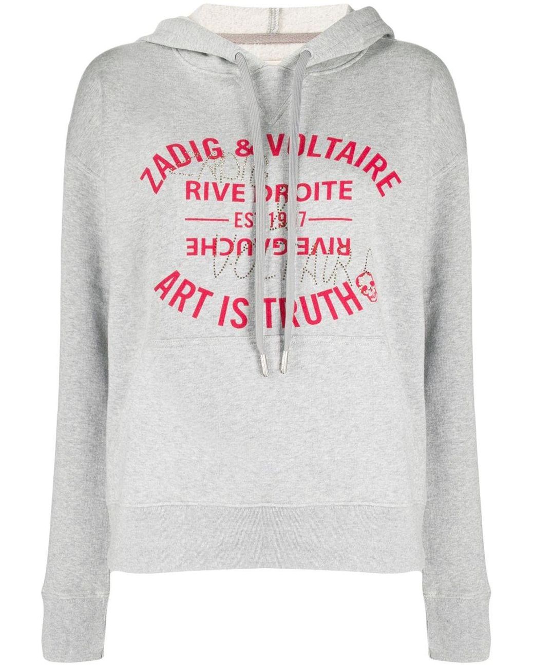 Zadig & Voltaire Art Is Truth Print Hoodie in Gray | Lyst