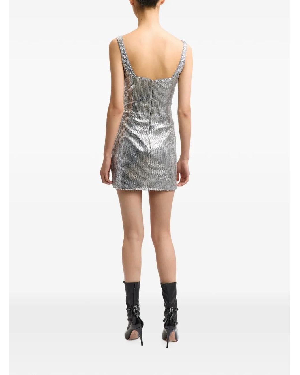 16Arlington White Sior Sequin-Embellished Mini Dress