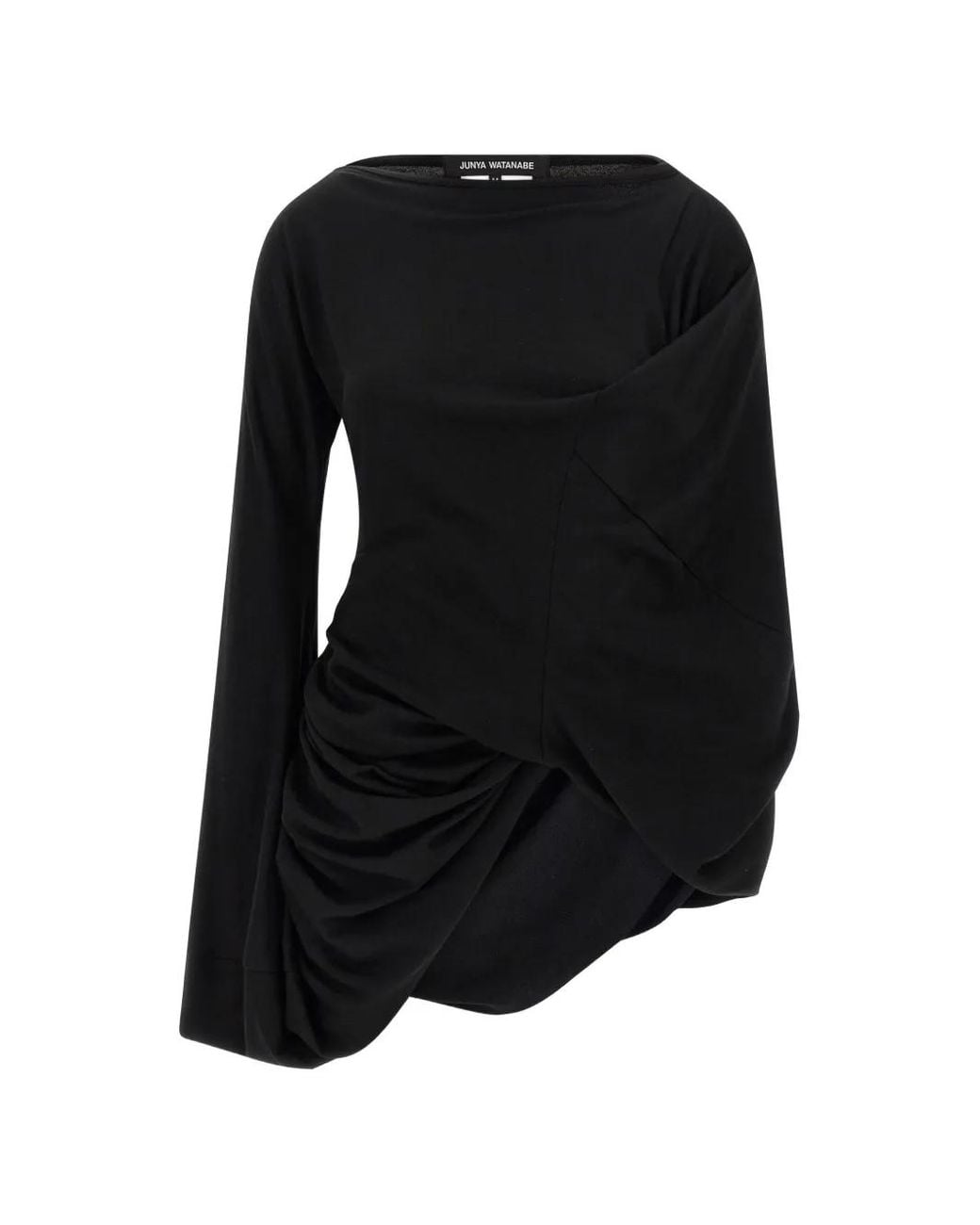 Junya Watanabe Black Asymmetrical Draped Top
