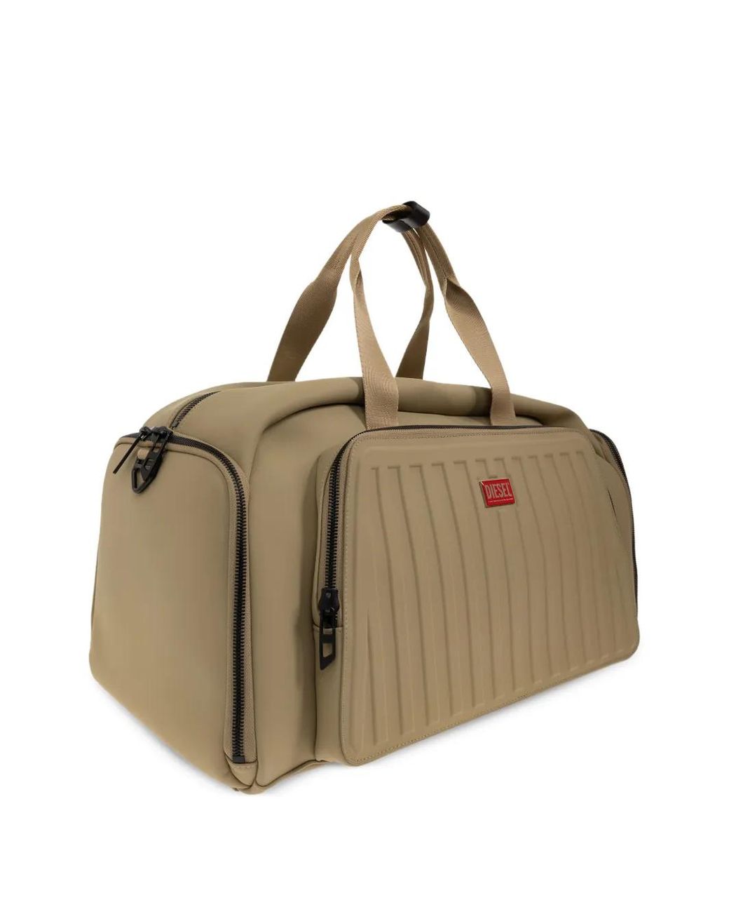 DIESEL Natural Ribbed Logo-Patch Holdall Bag