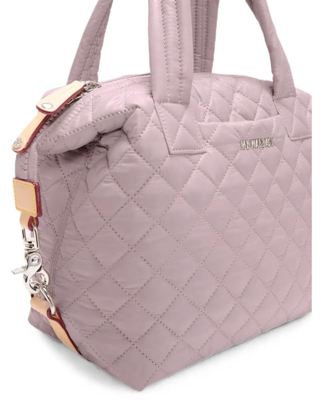 MZ Wallace Pink Small Sutton Deluxe Quilted Tote Bag