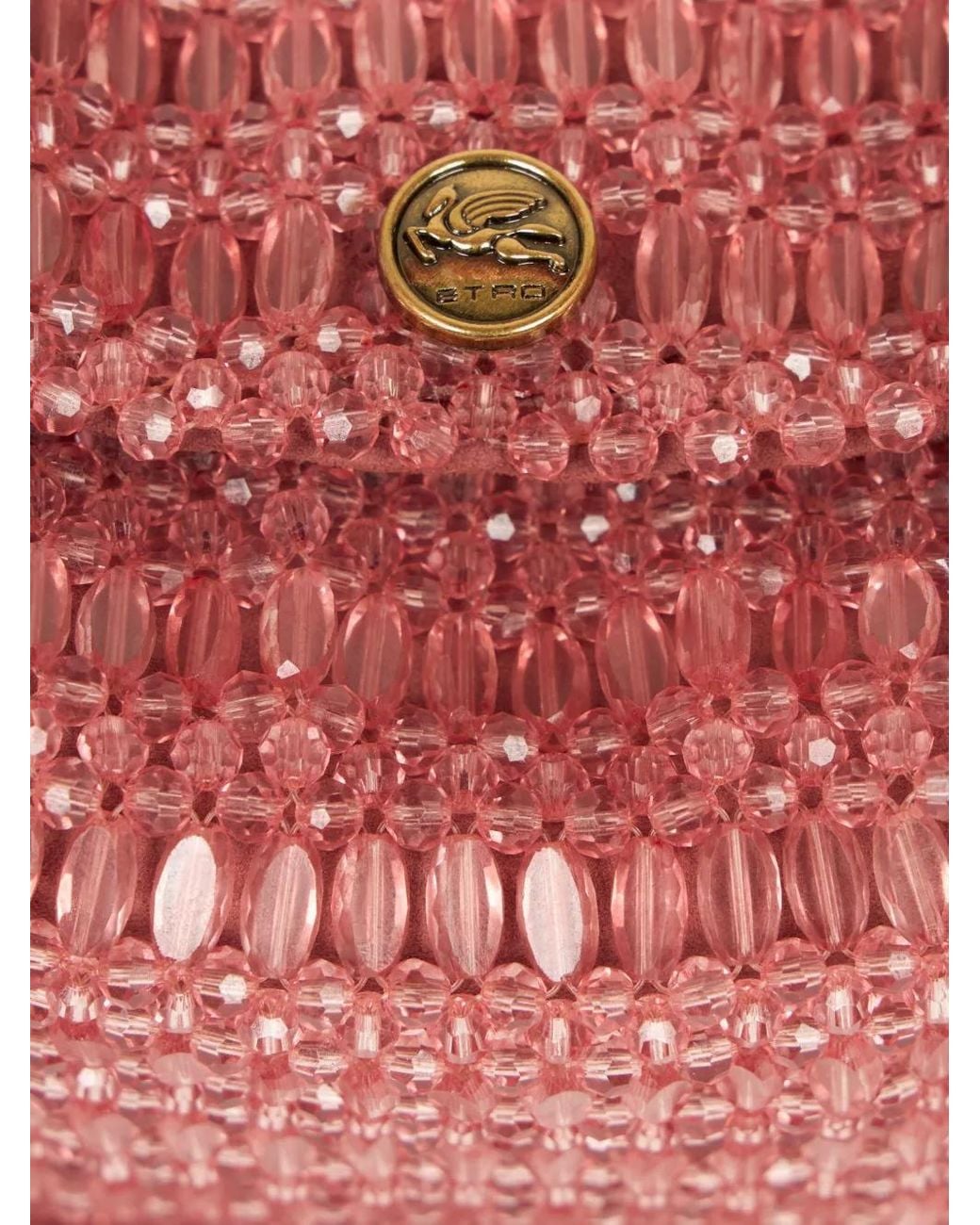 Etro Pink Small Pony Bag With Embroidered-Beads