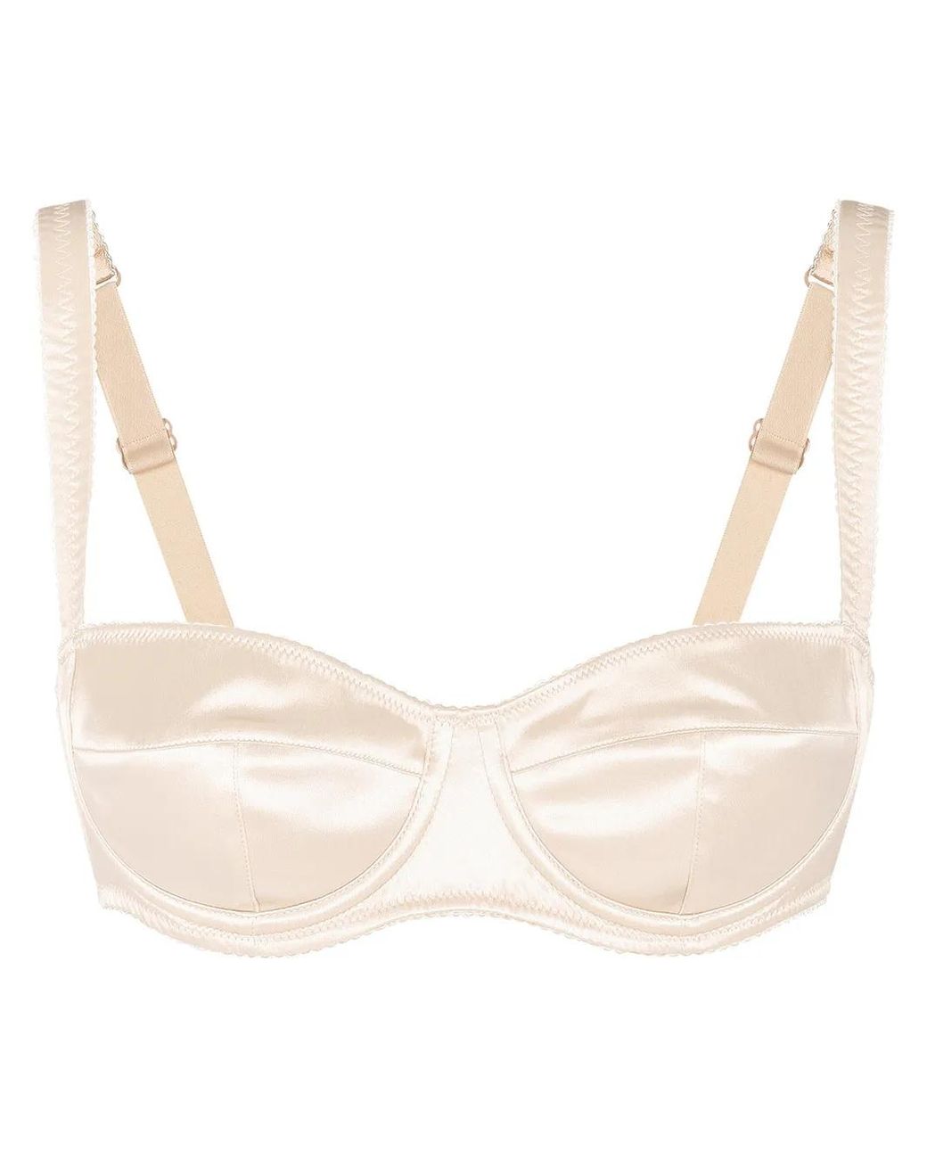 Dolce & Gabbana Satin Balconette Bra in Natural | Lyst