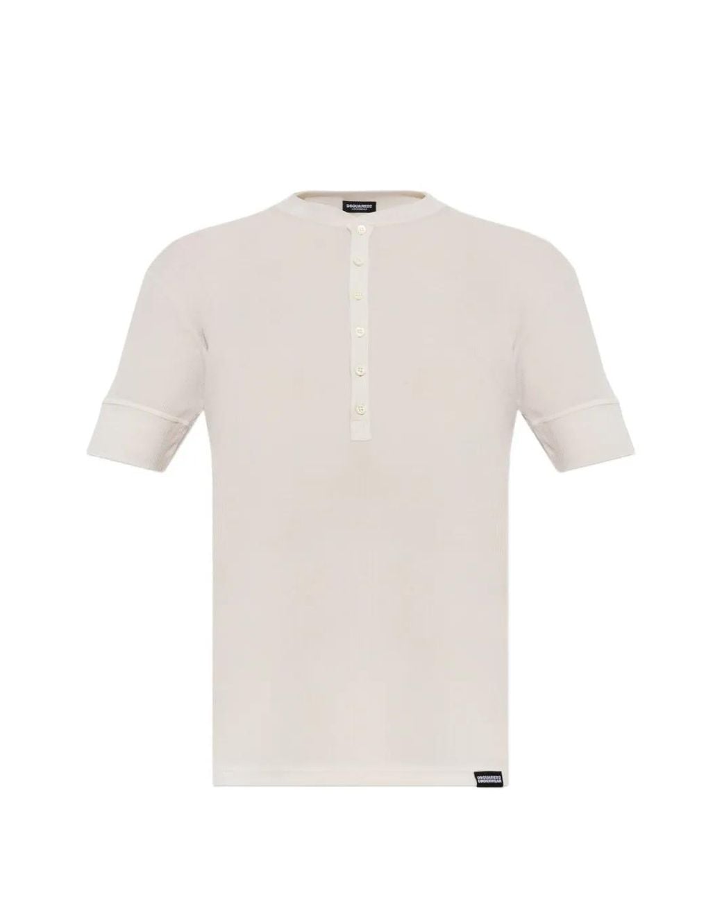DSquared² White Ribbed-Knit T-Shirt for men