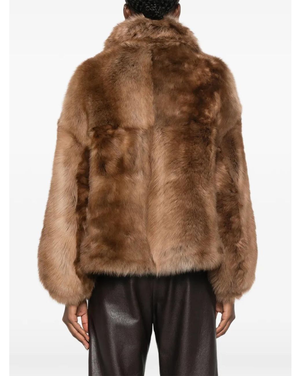 Emmeci Brown Veste Silvia En Peau Lainée