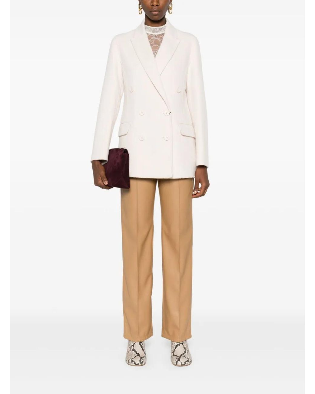 Twinset Natural Double-Breasted Blazer