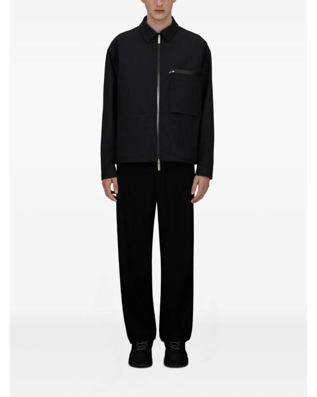 Herno Black Veste À Fermeture Zippée for men