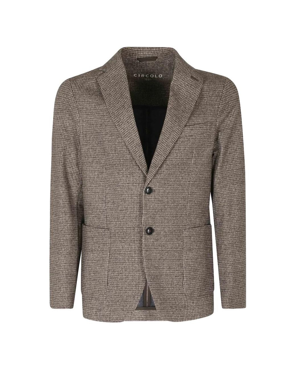 Circolo 1901 Brown Houndstooth-Pattern Single-Breasted Blazer for men