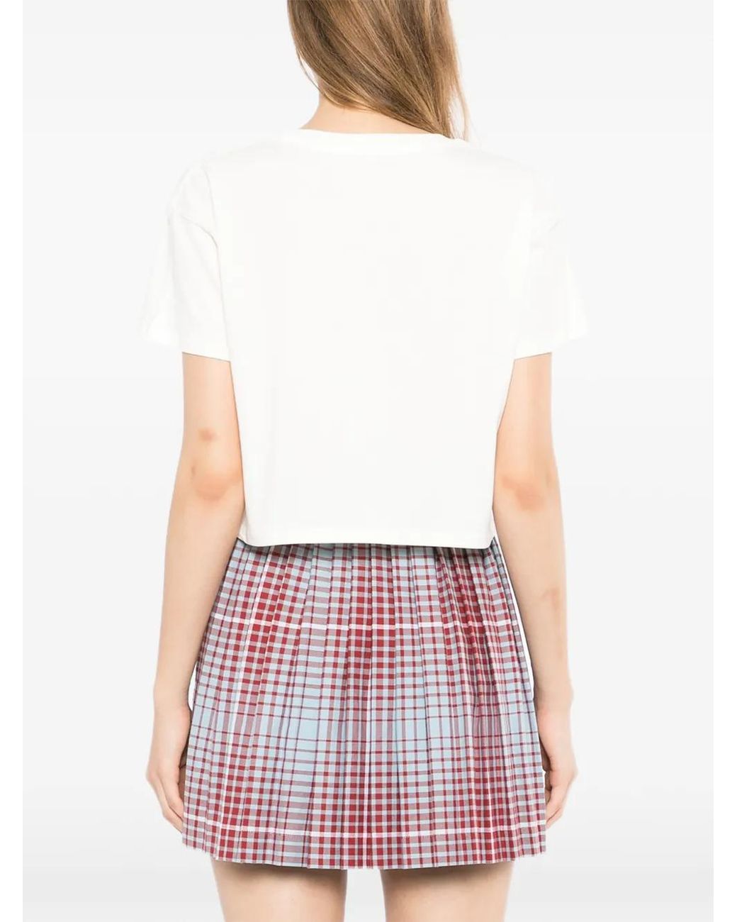 Melt White T-Shirt Crop À Imprimé Graphique