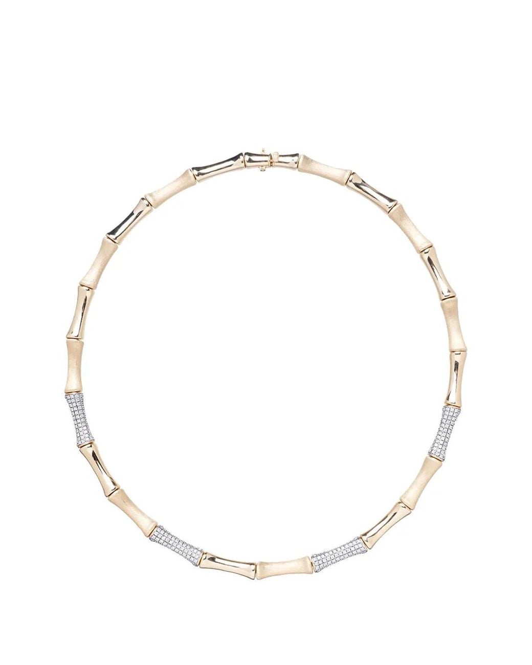 Rainbow K White Bamboo Diamond Necklace