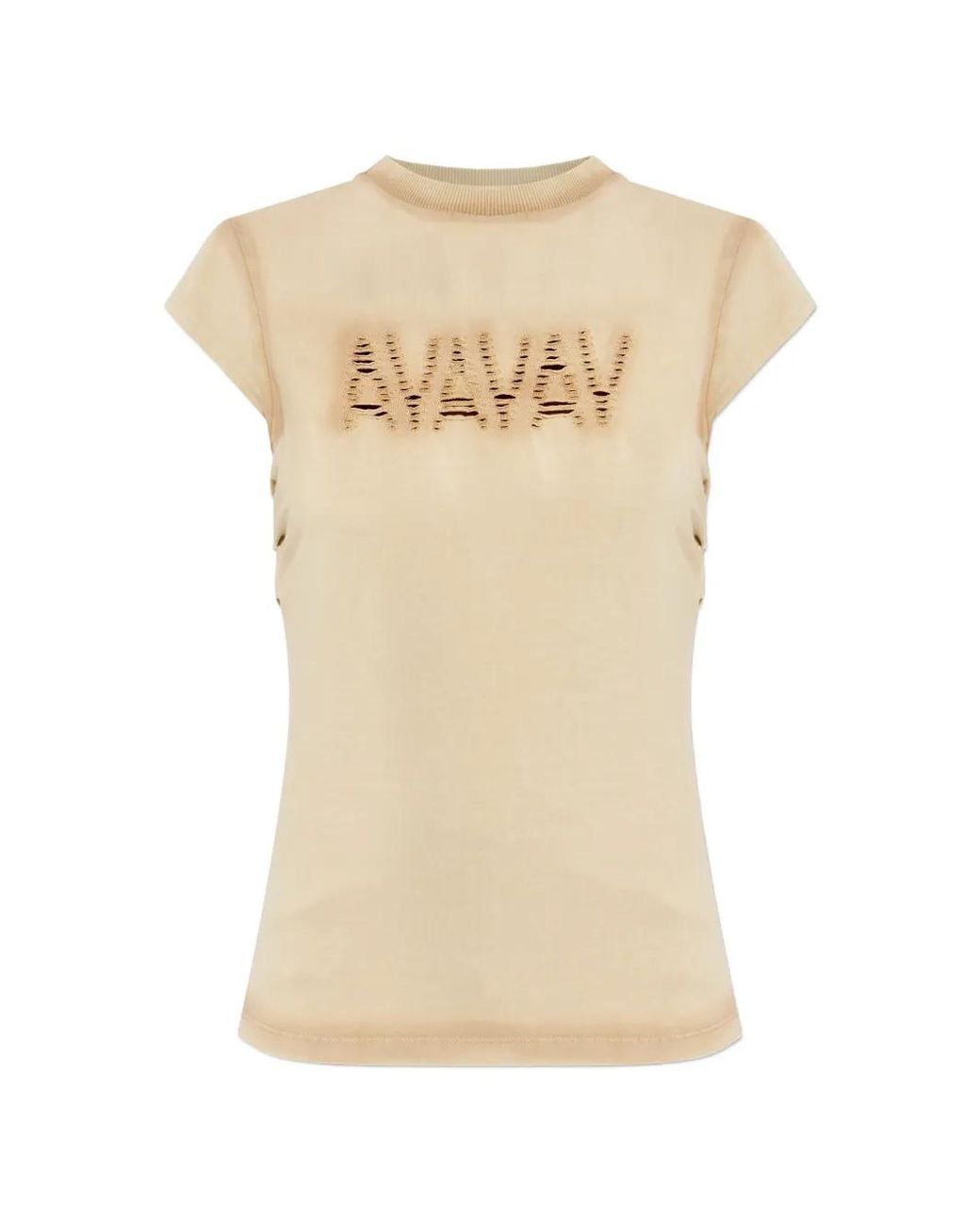 AVAVAV Natural Logo Cut-Out T-Shirt