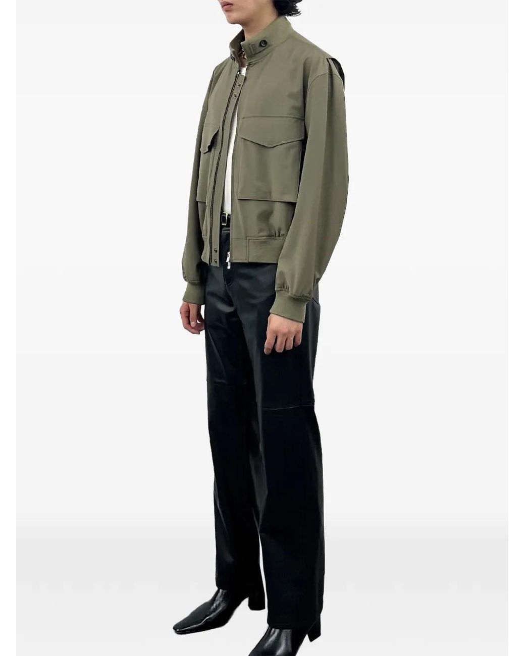 TONYWACK Green Zip-Up Flap-Pocket Jacket for men