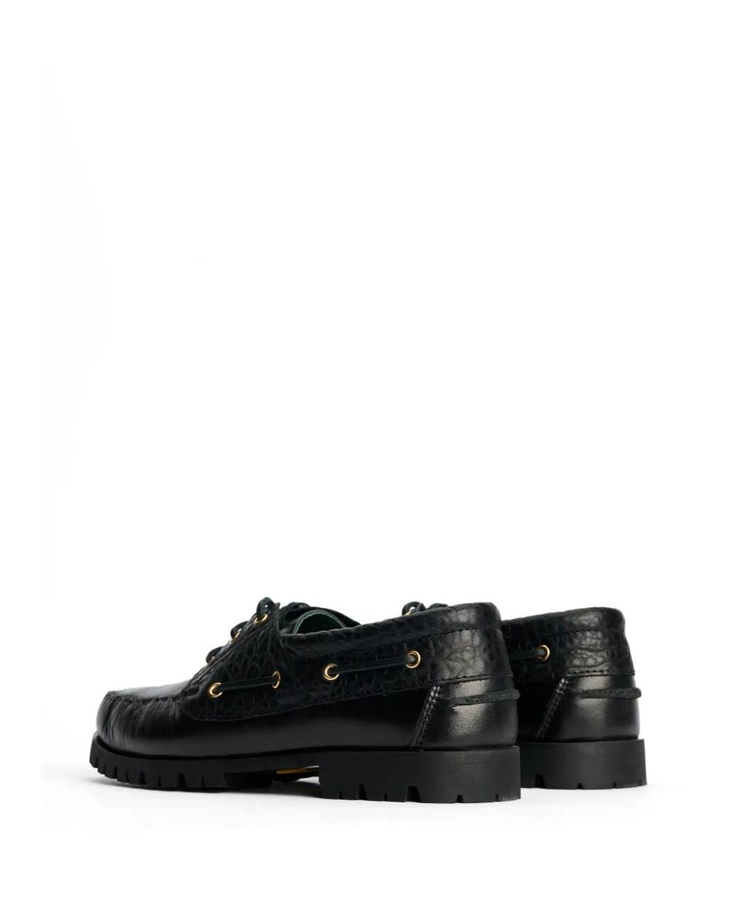 VINNY'S Black Mocassins Aztec À Effet Peau De Crocodile for men