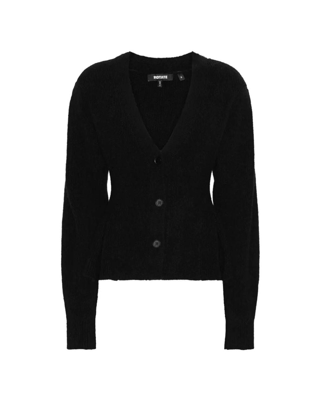 ROTATE BIRGER CHRISTENSEN Black Cardigan À Ourlet Péplum