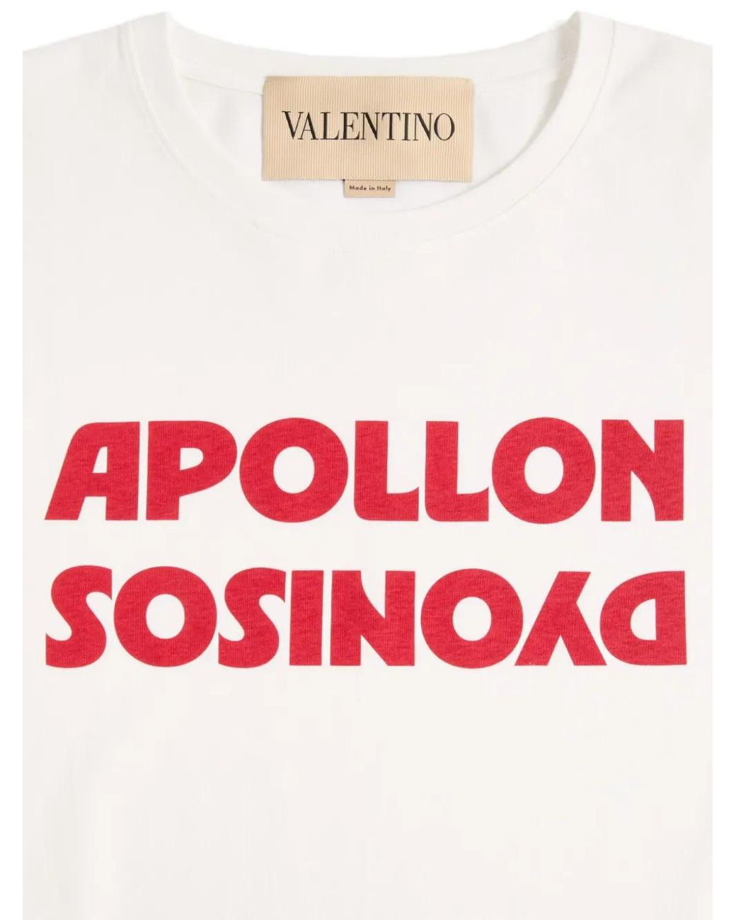 Valentino Garavani White Cotton T-Shirt With Apollon/Dyonisos Print for men