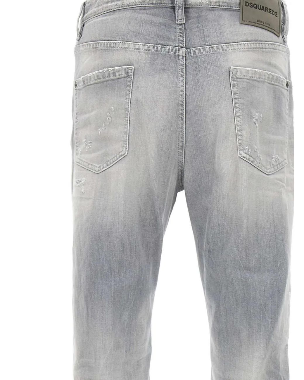 Vaqueros Con Efecto Envejecido DSquared² de hombre de color Gray