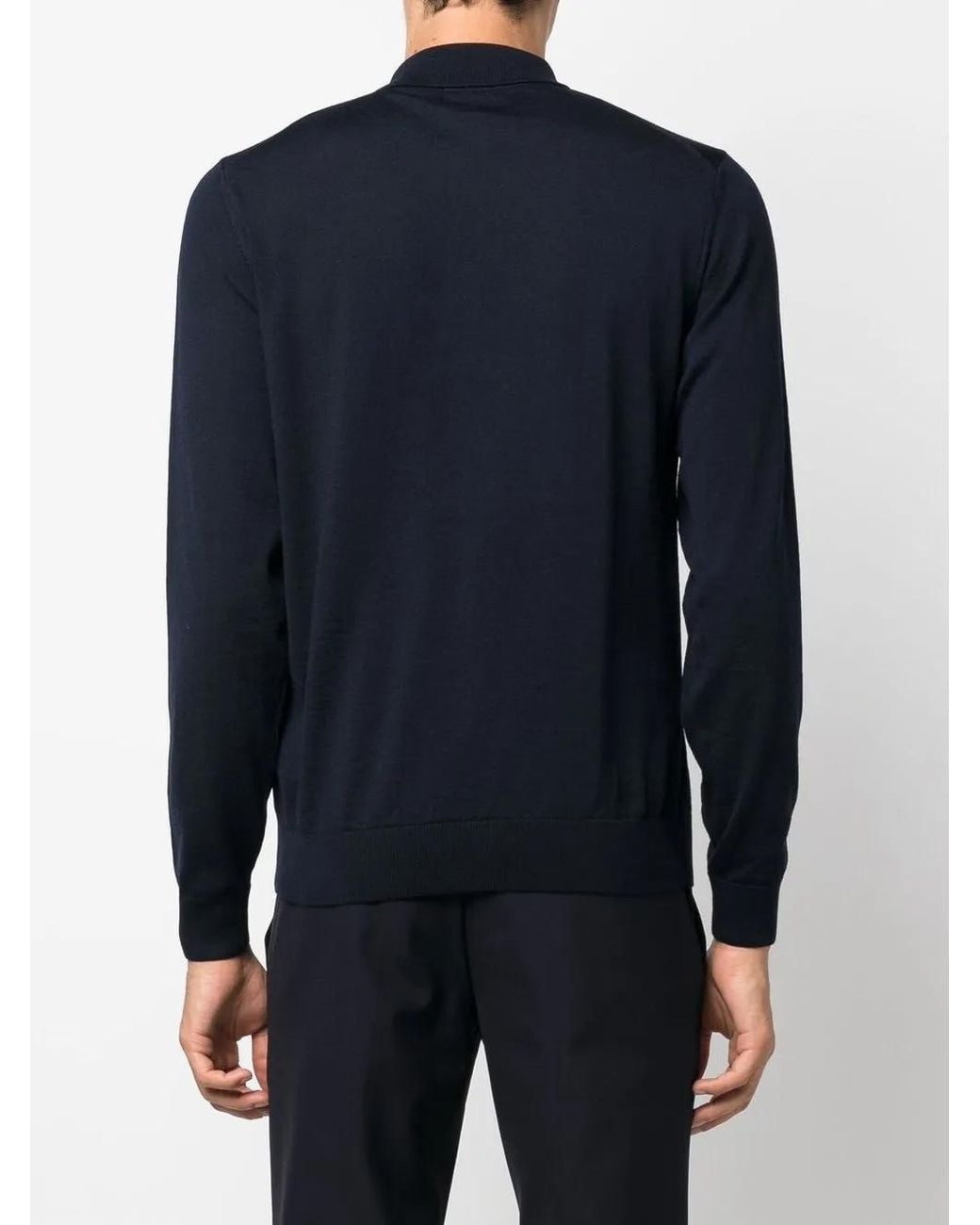Boss Blue Long-Sleeve Polo Shirt for men
