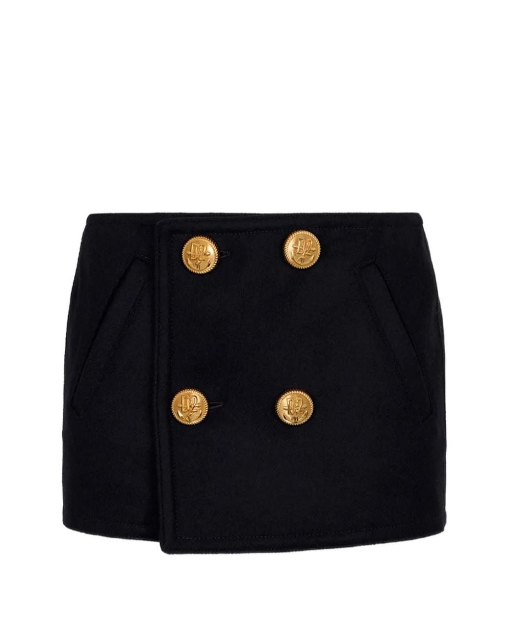 DSquared² Black Hybrid Peacoat Mini Skirt