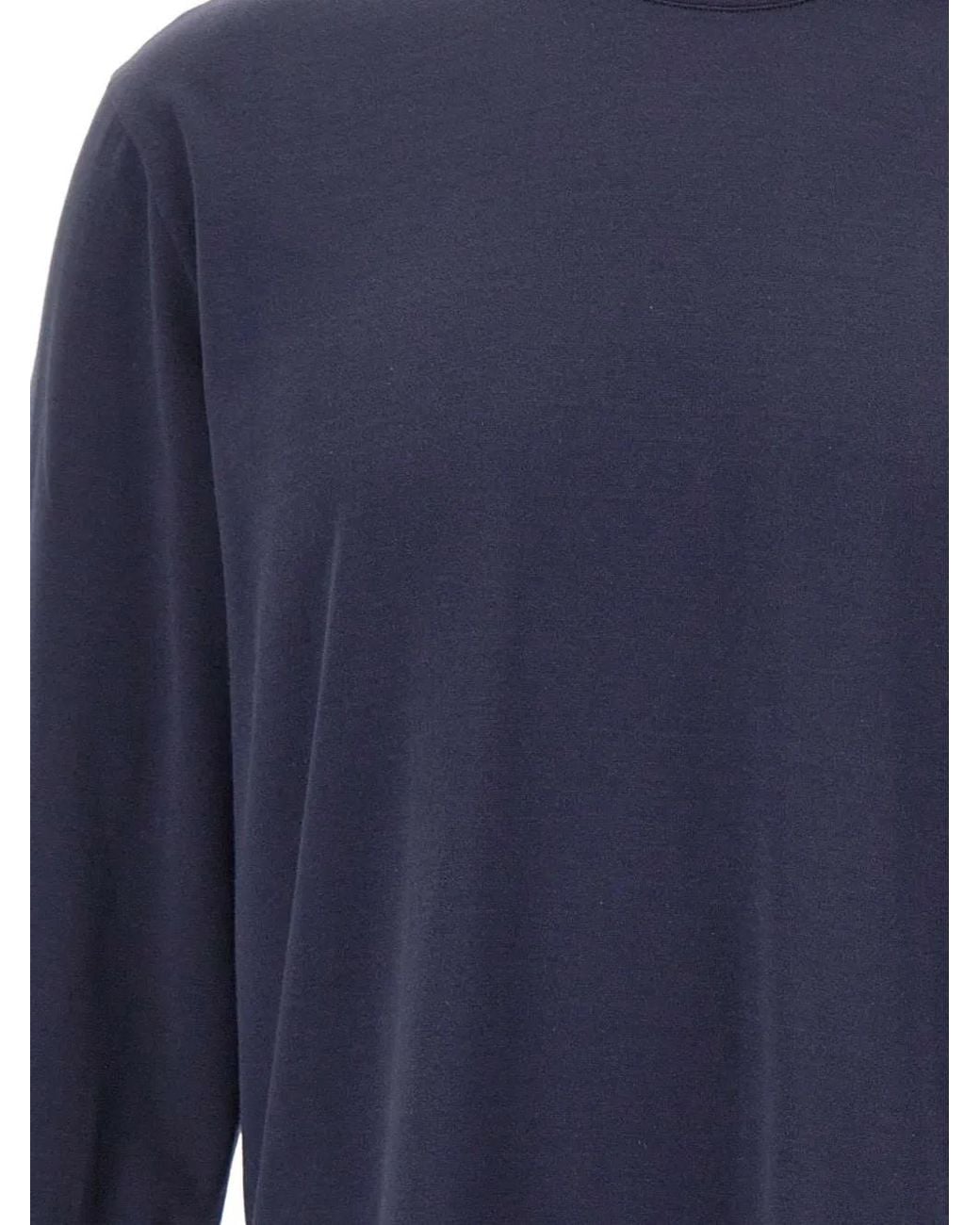 Eleventy Blue Crew-Neck Cotton Sweater for men