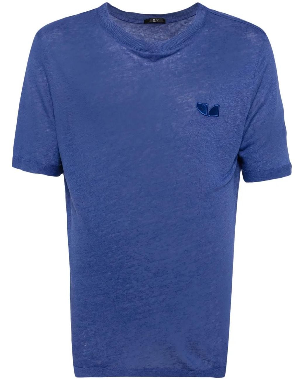 IRO Blue Logo-Embroidered T-Shirt for men