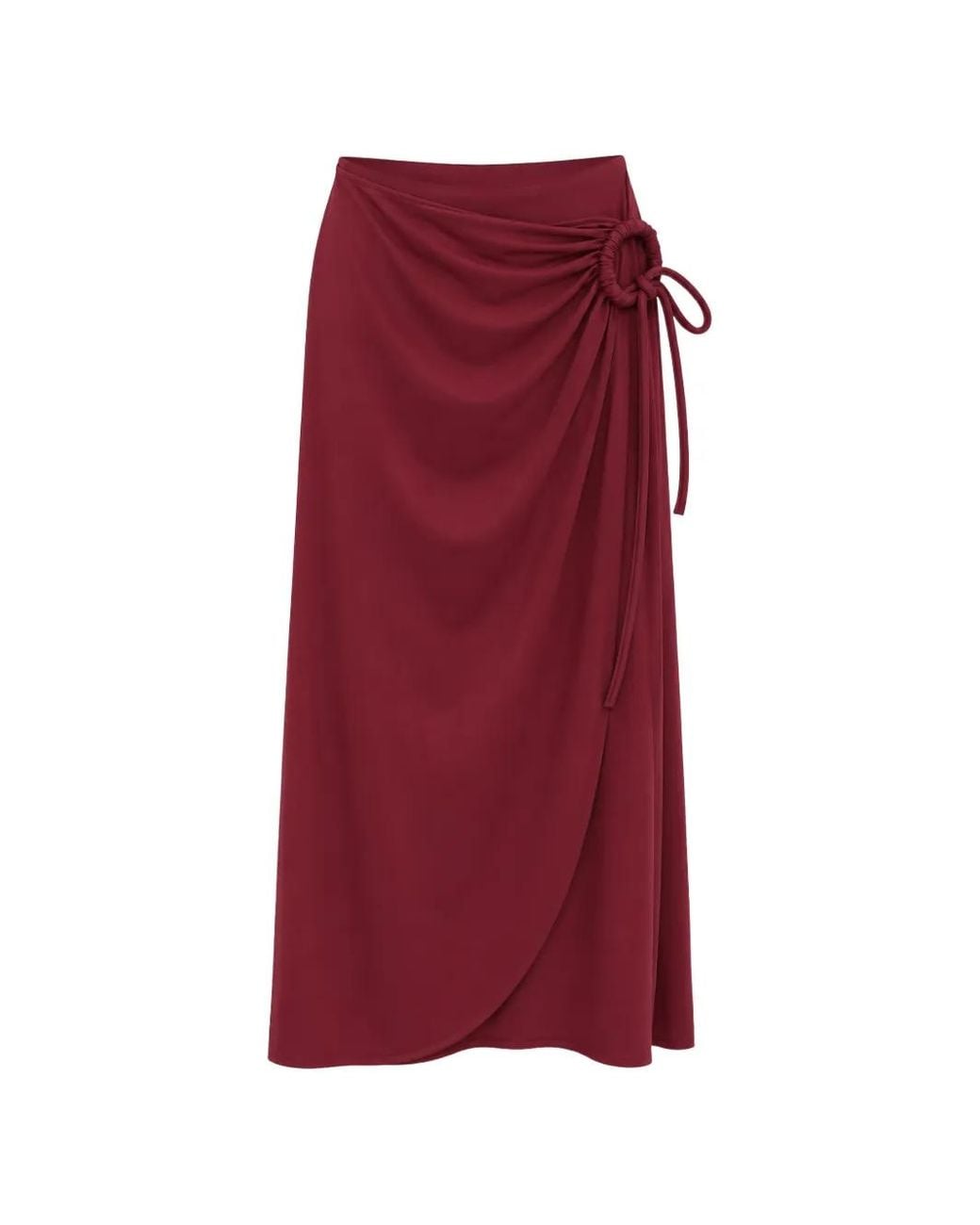 Max Mara Red Wrap-Style Midi Skirt