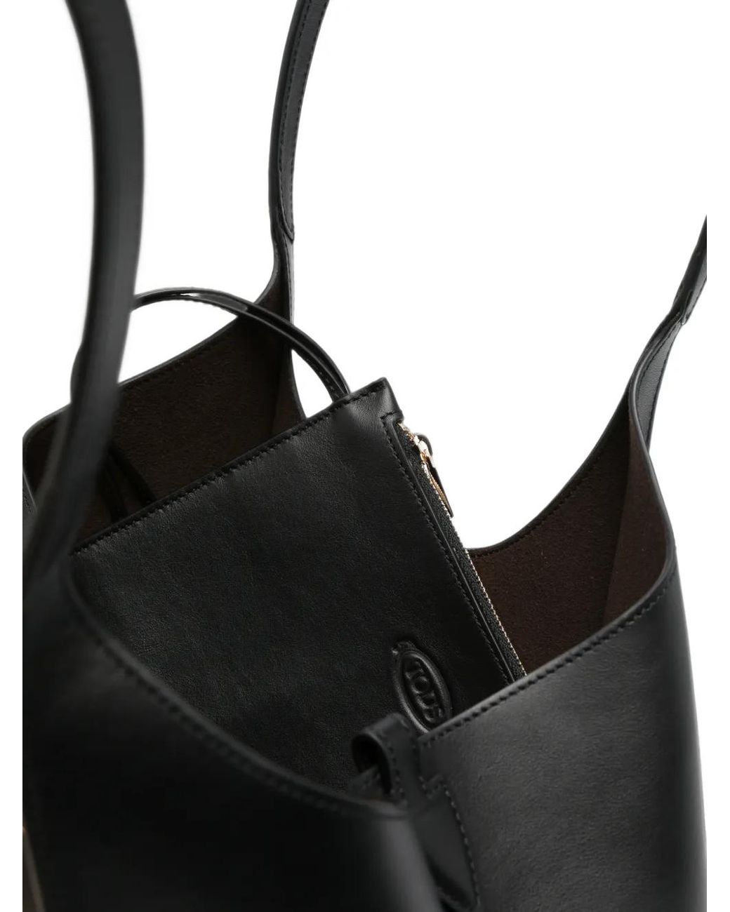 Tod's Black Sac Cabas T Timeless En Cuir