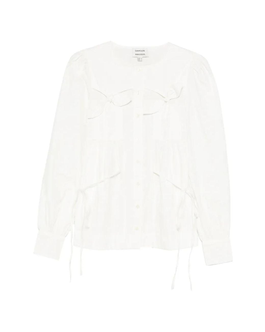 Damson Madder White Lettie Bow-Detail Blouse