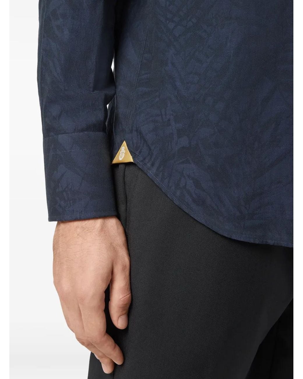 Billionaire Blue Jacquard Palm Tree Shirt for men
