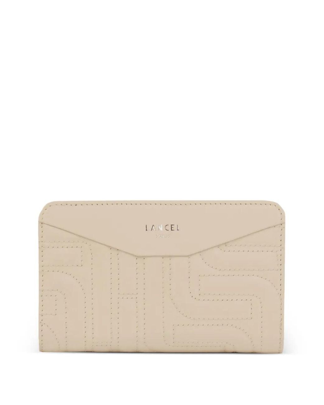 Lancel Natural Zipped Quilted Compact Wallet
