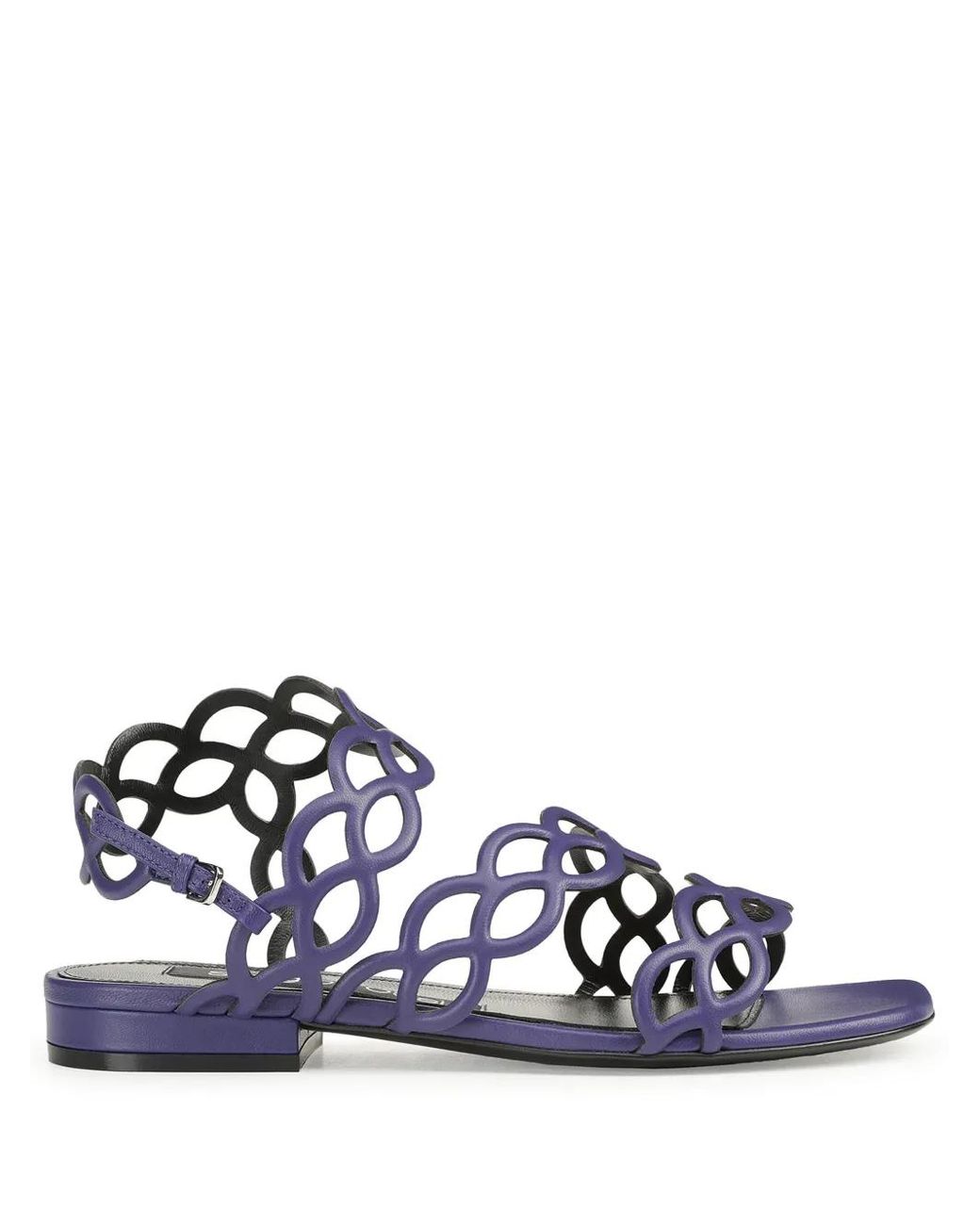Sergio Rossi Blue Mermaid Leather Sandals
