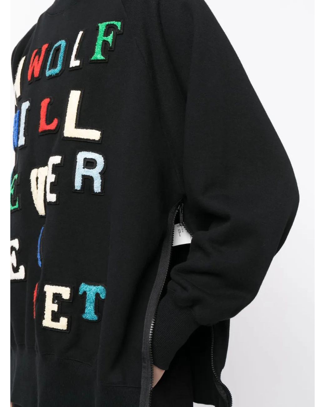 Undercover Black Patch-Lettering Cotton Sweatshirt for men