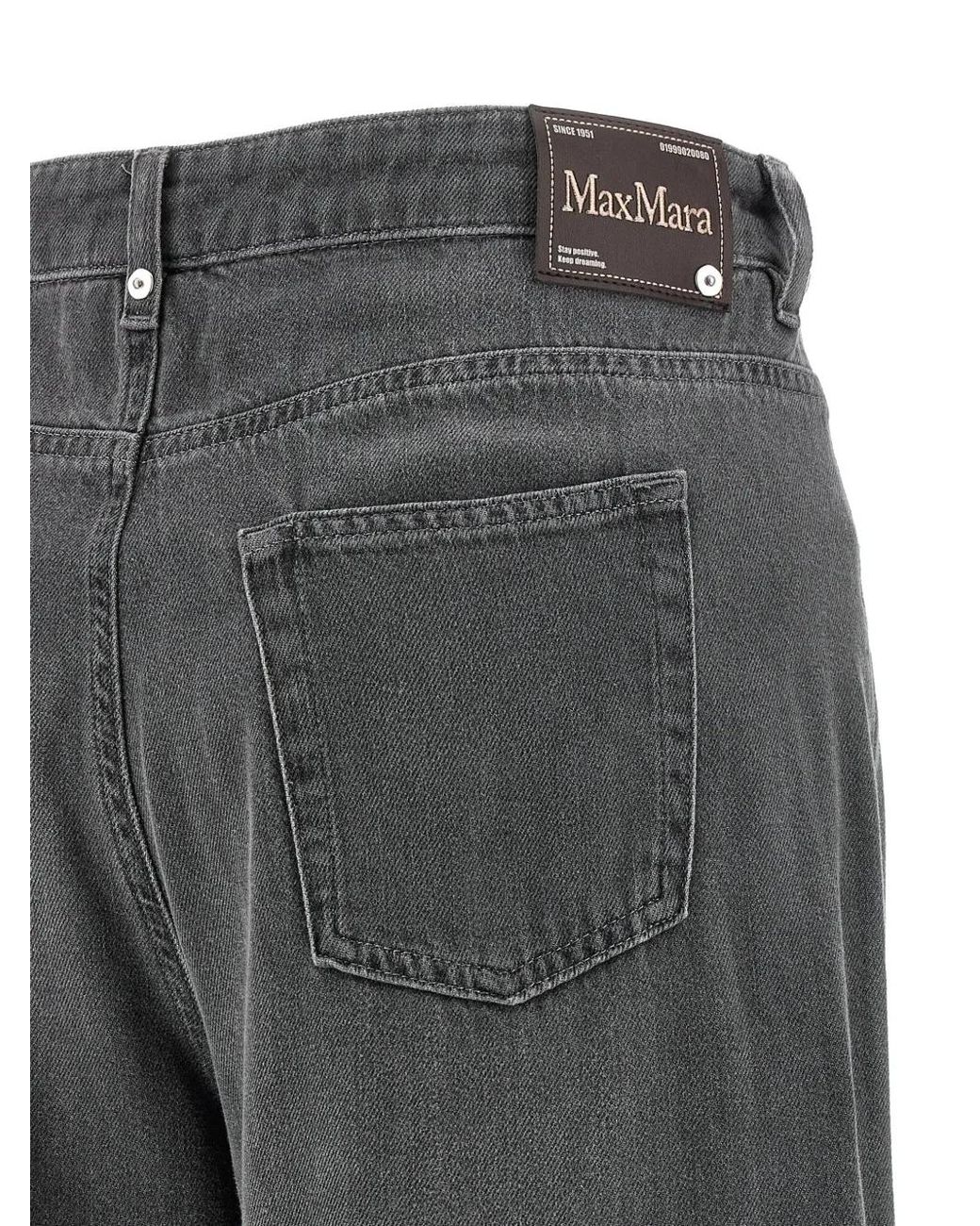 Max Mara Gray Faded Straight-Leg Jeans